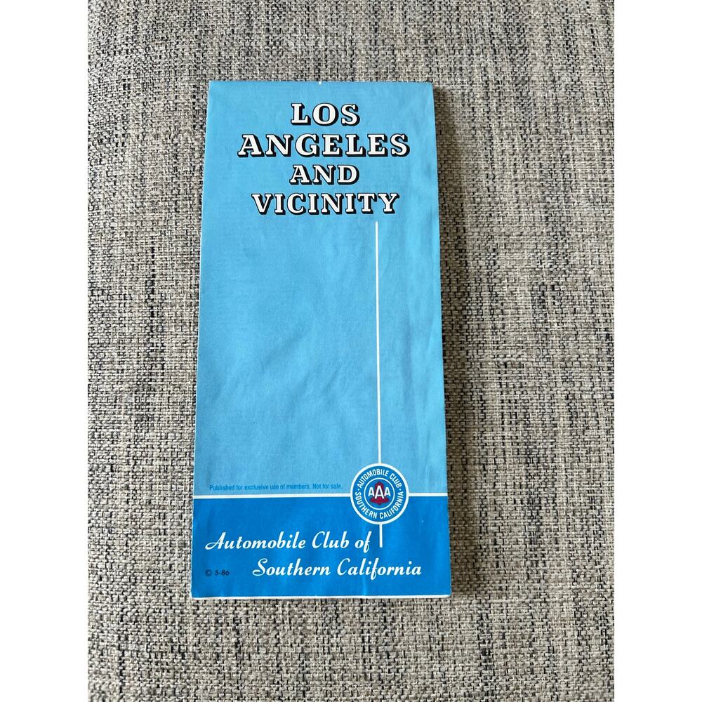 1986 AAA Street Map Los Angeles and Vicinity Southern California Area